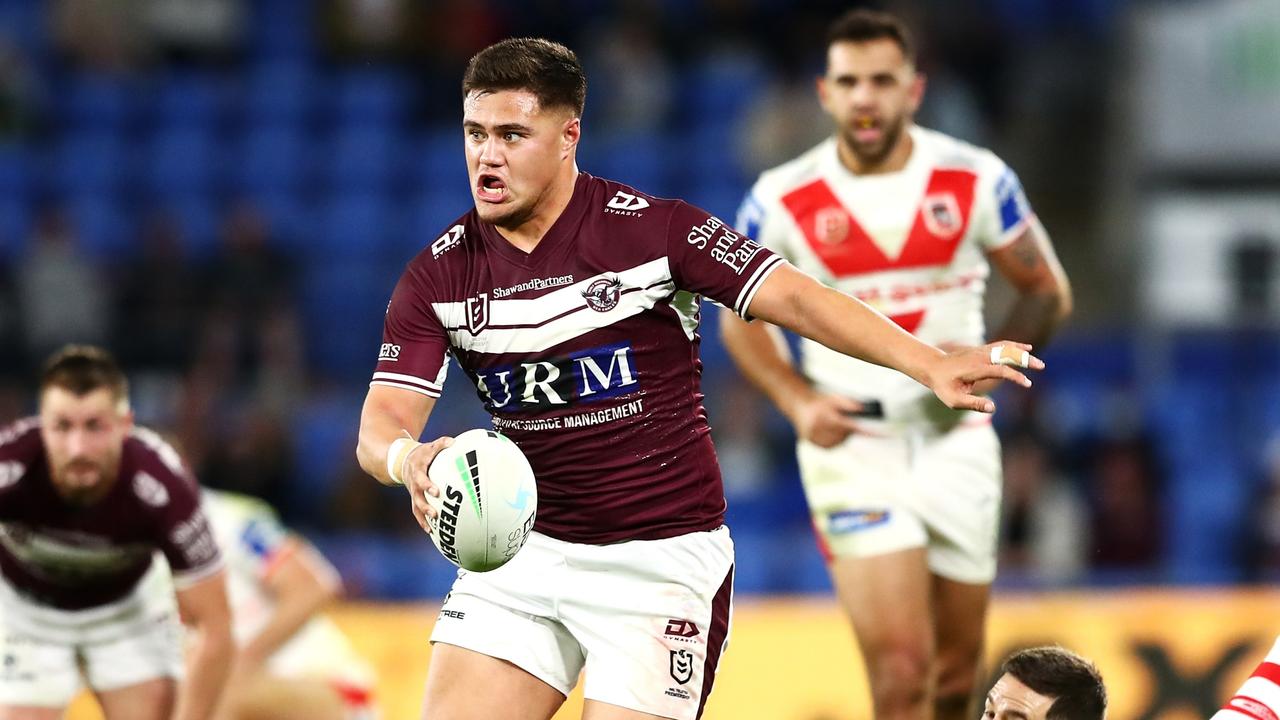 Josh Schuster has been named on the bench for Manly. Picture: Chris Hyde/Getty Images