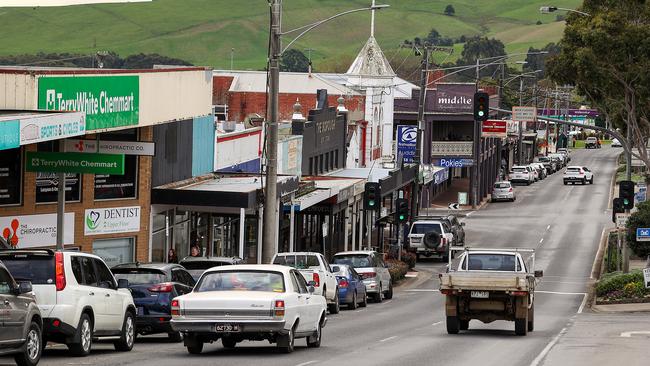 The township of Korumburra southeast of Melbourne. Picture: Ian Currie