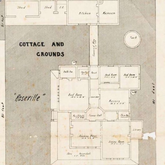 A plan of Roseville with the remaining section at the top of the plan.