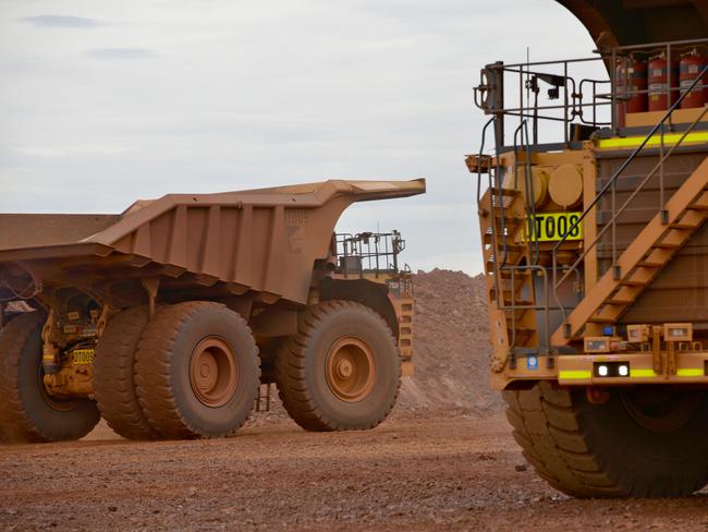 Supplied pix. Gina Rinehart's Roy Hill mine in the Pilbara ships its first iron ore