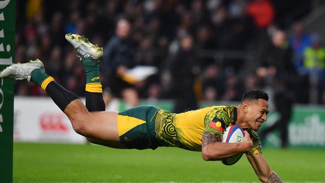 On the field, Folau remains arguably Australia’s most prized asset. Picture: AFP