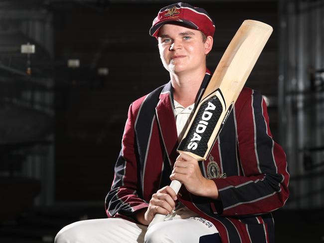 TSS First XI Cricket Captain  Jack Hocart poses for a picture.Photograph : Jason O'Brien