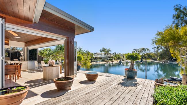 An interstate buyer paid over $17.1m for this waterfront house at Mossman Court, Noosa Heads.