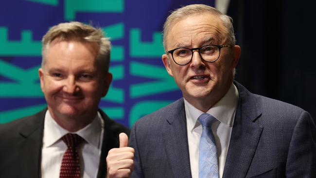 Anthony Albanese and his Climate Change Minister Chris Bowen. Picture: Liam Kidston