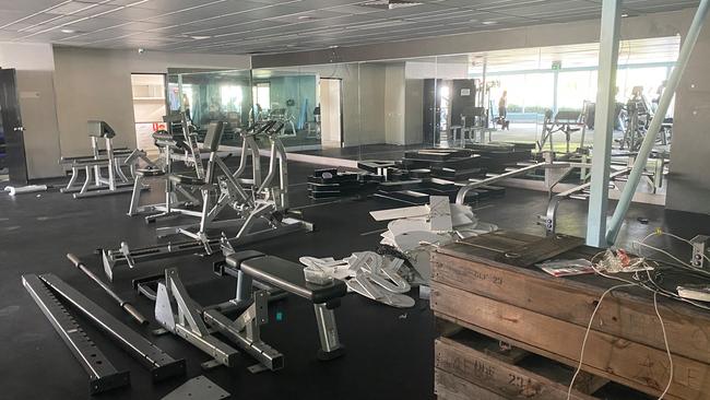 The picture was taken after the Townsville Anytime Fitness team had dismantled the machines for easy transport. Picture: Troy Cooper