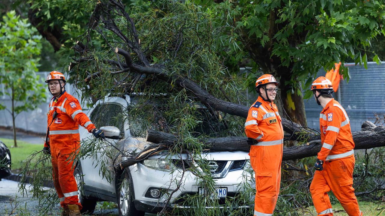 Storms barrelled through Melbourne. Picture: Jason Edwards