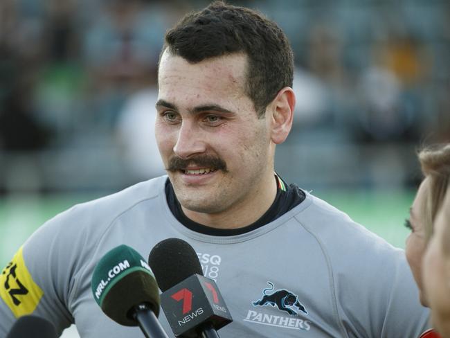 Penrith Panthers training session at St Marys Leagues Stadium.Penrith Panthers Player: Reagan Campbell-Gillard speaking to mediaPhoto: Tim Pascoe