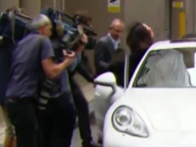 Salim Mehajer slams a Porsche door on Ch 7 journalist Laura Banks.