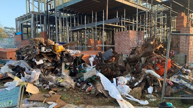 Neeraj Sikka's unfinished house has been left full of trash. Picture: Supplied