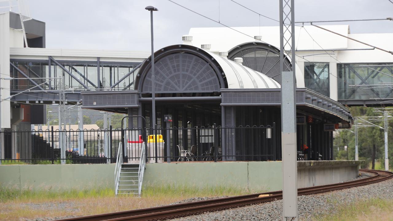 Helensvale train station, where no trains ran at the weekend. Picture: Glenn Hampson.