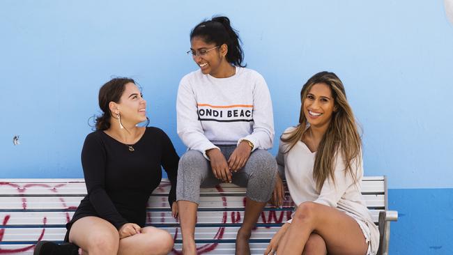 Jiveneshwari (centre) said she wasn’t ready to start using social media when she turned 13. Picture: Justin Lloyd