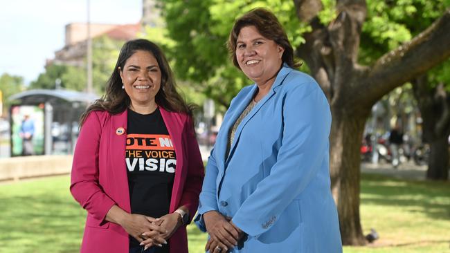 Senators Jacinta Nampijinpa Price and Kerrynne Liddle in Adelaide on Friday. Picture: Keryn Stevens