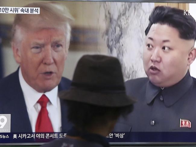 President Trump’s unpredictability has seen tensions rise to fever pitch with North Korean leader Kim Jong-un. US diplomats are also working back-channels with the rogue state. Picture: AP Photo/Ahn Young-joon, File.