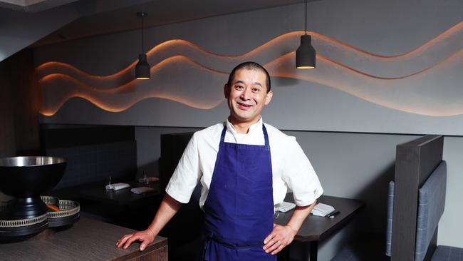 Owner-chef Kenji Ito in the dining room at Wa Kenbo. Picture: Rebecca Michael