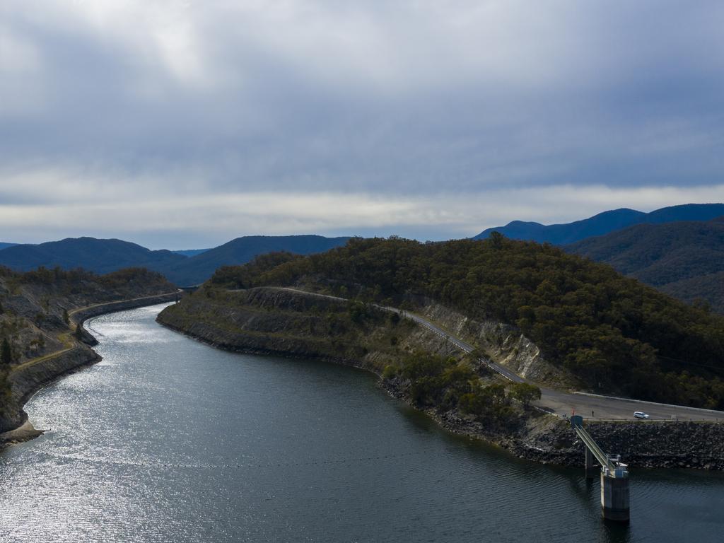 The Talbingo Dam in the Snowy Mountains, NSW, is the largest of the sixteen dams that are part of the Snowy Hydro Scheme. Picture: Rohan Thomson