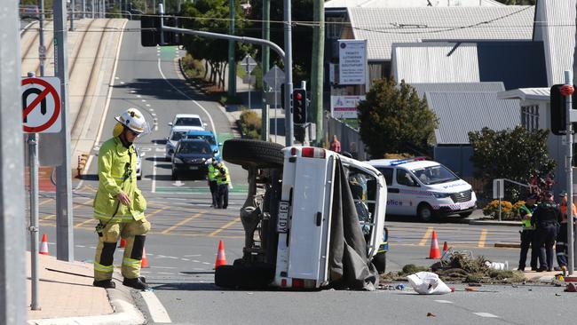 The car flipped a number of times. Picture Glenn Hampson
