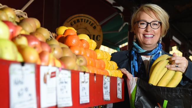 Lord Mayor Sally Capp at the Queen Victoria market. Picture: Josie Hayden