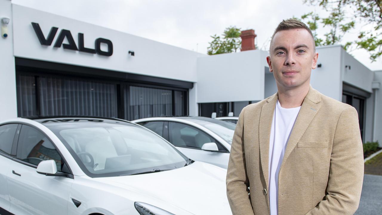 Aaron Hickmann at his offices and factory at Kent Town in 2022, before the company rebranded from VALO to Vailo. Picture: Mark Brake