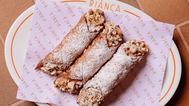 Chocolate and hazelnut cannoli.