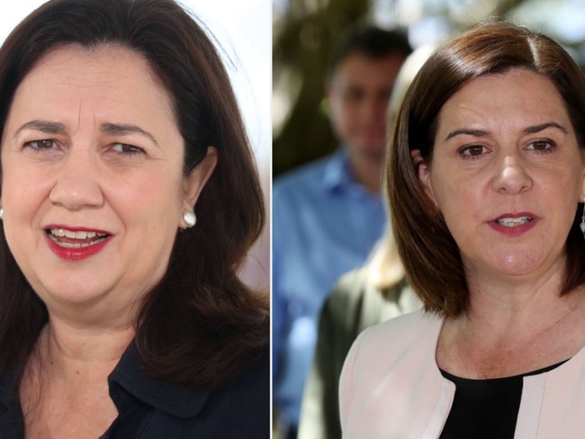 Premier Annastacia Palaszczuk (left) and opposition leader Deb Frecklington.