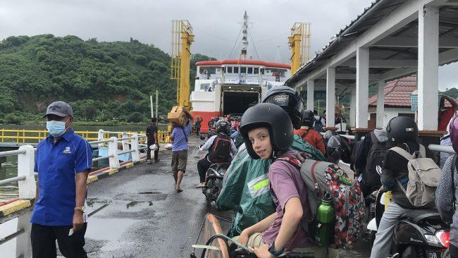 Taking motorbikes on the ferry made it even more of an adventure. Picture: Penny Watson