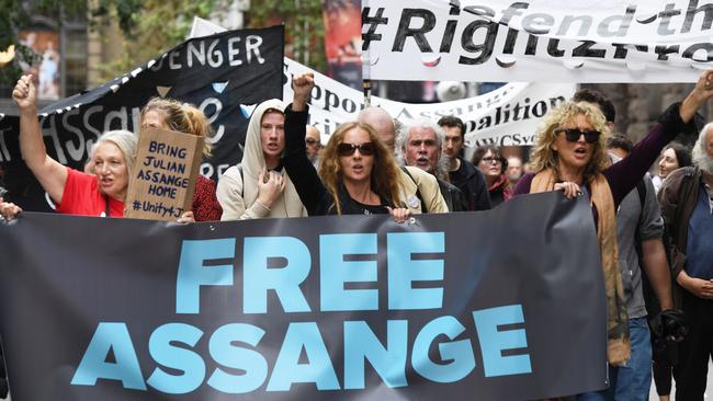 Many supporters of Julian Assange seem to turn a blind eye to the allegations. Picture: AAP/Peter Rae