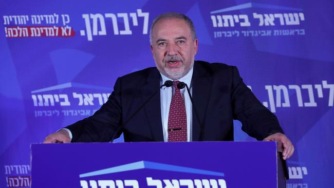 Avigdor Lieberman’s stand against ultra-Orthodox Jewish parties has turned him into a kingmaker. Picture: AFP