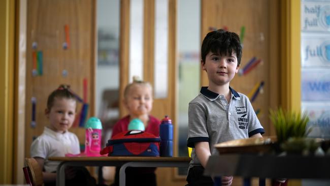 Children of key workers take part in school activities at Oldfield Brow Primary School in Altrincham, England. Picture: Getty Images