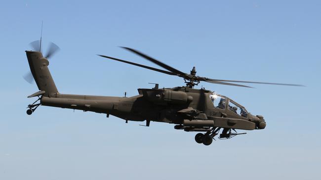 A US Army AH-64E Apache at a previous Avalon Airshow. Picture: Nigel Pittaway