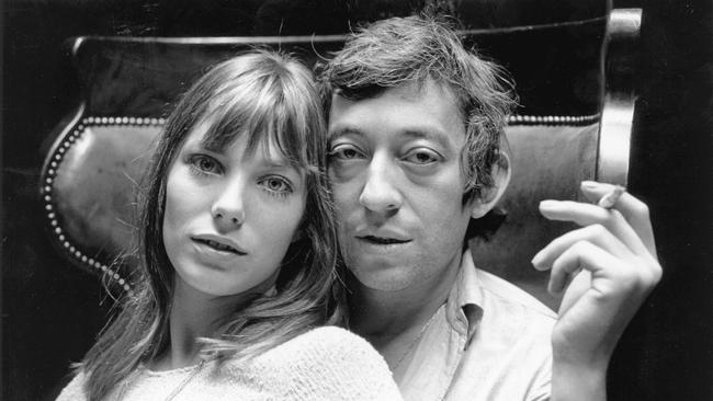 Birkin with Gainsbourg at home in Paris. Picture: Getty Images.