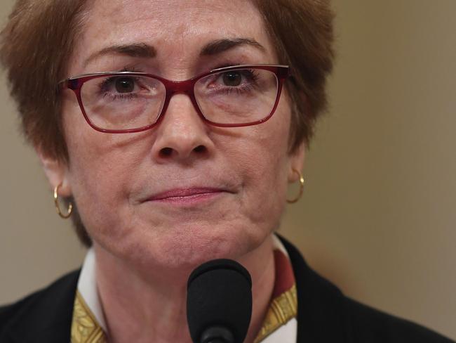 Former US Ambassador to the Ukraine Marie Yovanovitch testifies before the House Permanent Select Committee on Intelligence. Picture: AFP