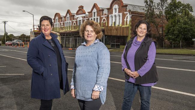 (From left) Amanda Hinds, Sandra Jenner and Sally Boardman. The historic Salt's Antiques building in Crows Nest to be converted into a modern day emporium. Picture: Nev Madsen.