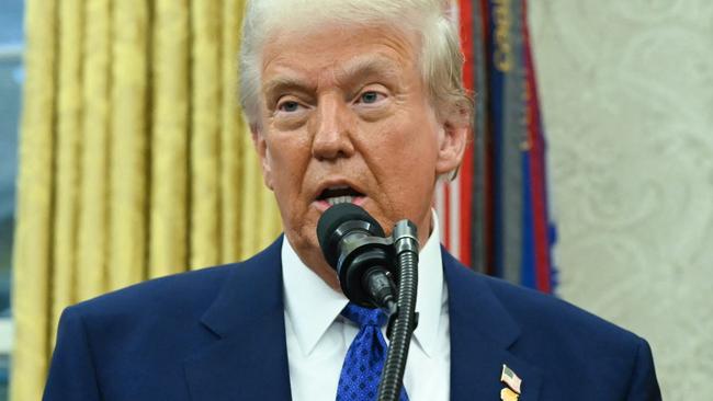 Mr Trump speaking at the White House. Picture: Andrew Caballero-Reynolds/AFP