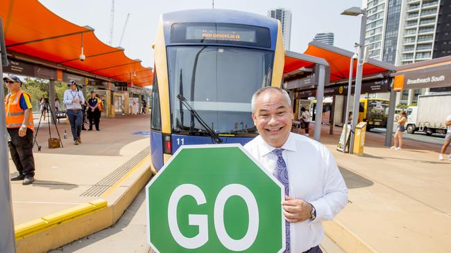 Gold Coast Mayor Tom Tate at the Stage 3A announcement. Picture: Jerad Williams