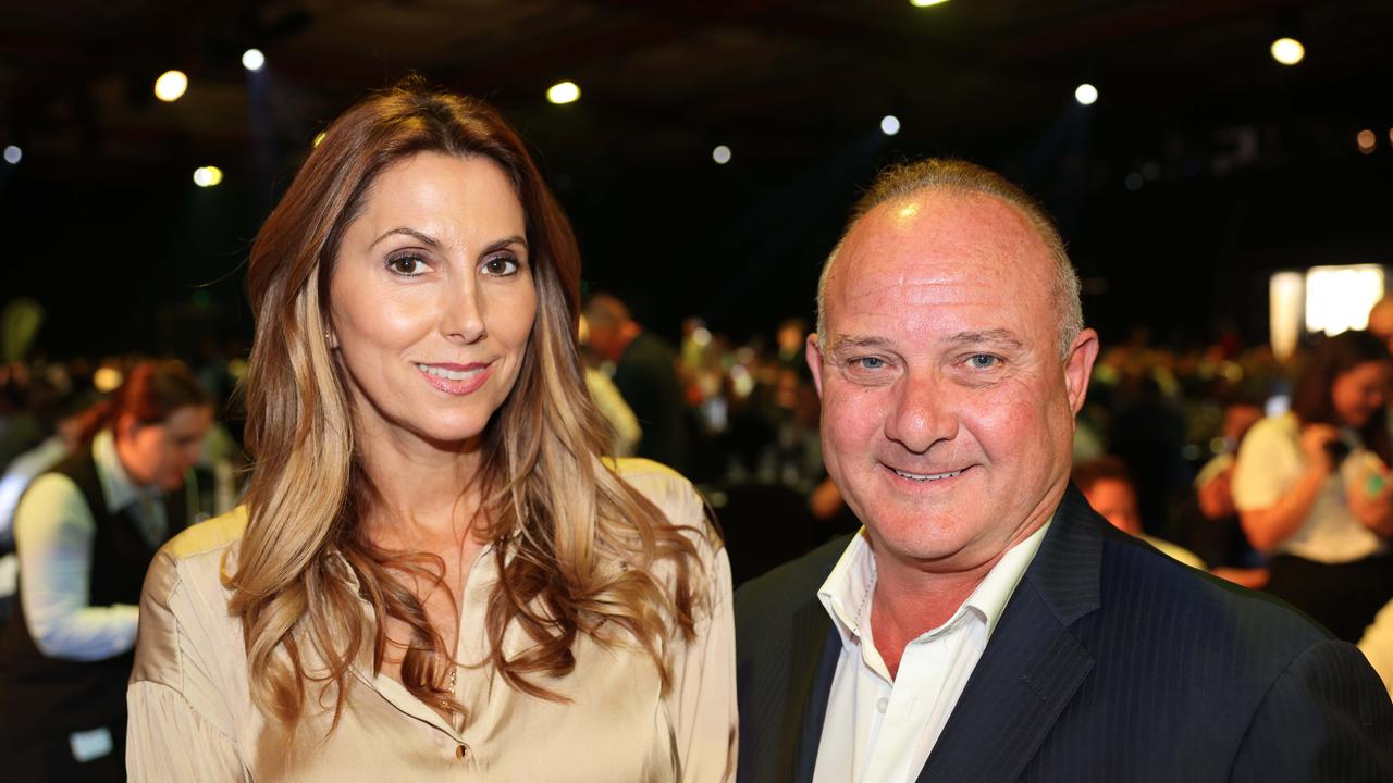 Nada Ninkovic and Dean Giannarelli at the Ray White Surfers Paradise Business Meets Sport lunch 2024 for Gold Coast at Large. Picture, Portia Large.