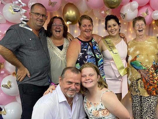 The Knight family at Ashlee's 18th birthday party in December 2021. Photo: Contributed