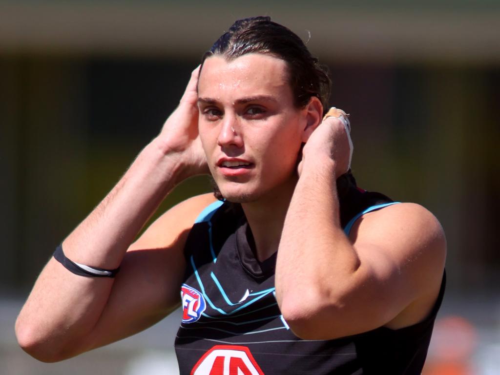 Ollie Lord was hurt in a SANFL trial match.