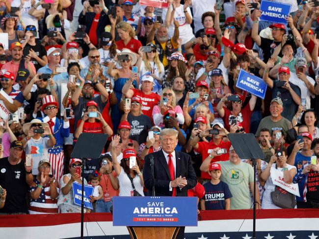 Donald Trump speaking to supporters in Wellington, Ohio on June 26. Picture: Stephen Zenner/AFP