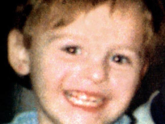 British child infant murder victim James Bulger, killed in 1992 after being lured from Liverpool shopping mall by Robert Thompson, 11 and Jon Venables, 11.