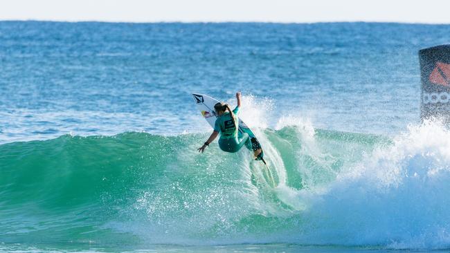 Kerr has been inspired by her dad with a progressive approach to surfing. (Photo by Cait Miers/World Surf League)