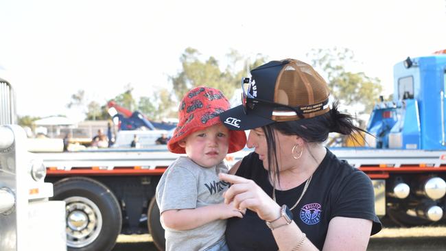 Families at the Lights on the Hill Trucking Memorial event at Gatton on Saturday, September 30, 2023.