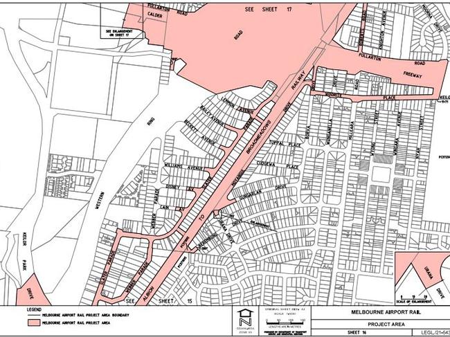 New maps show the land the state and federal governments plan to use for the Airport Rail Link.