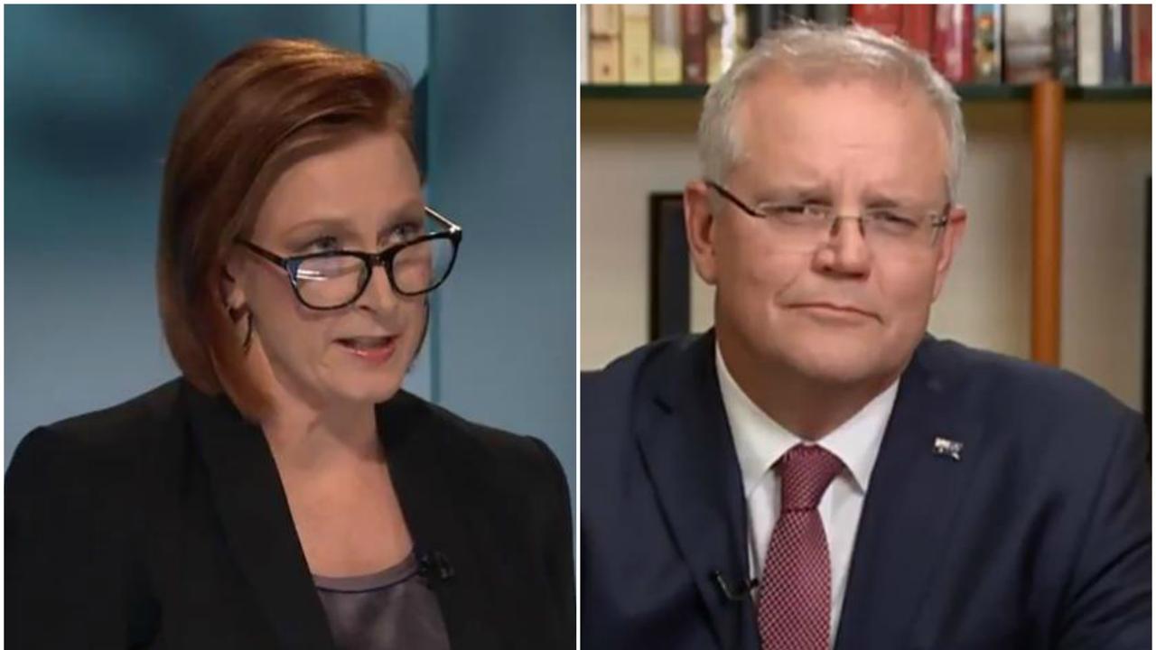 Leigh Sales interviews Scott Morrison. Picture: ABC