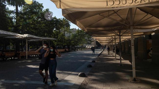 A quiet street in downtown Santiago. Picture: AFP