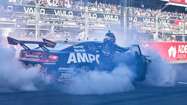 November 17, 2024: Will Brown celebrates after winning the Supercars Championship at the Adelaide 500. Picture: Brenton Edwards