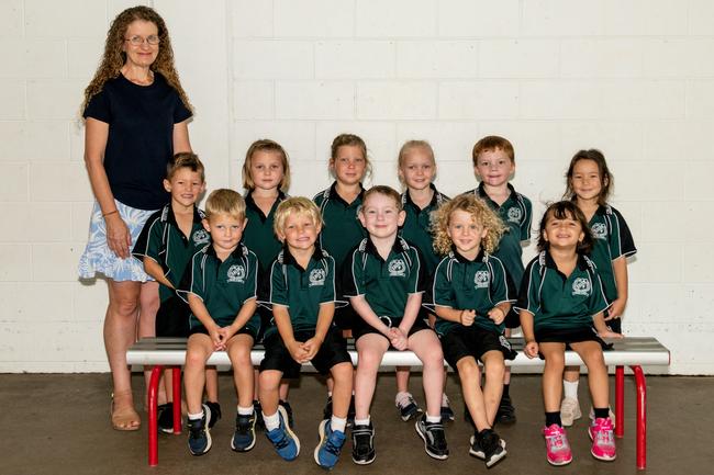 Calen District State College 2022 Prep class. Back row: Cohen Vella, Katie Fahey, Maddy Galea, Kaitlyn Campbell, Daniel Casey, Huer; front row: Theo Barron, Nate Morton, Jaxon Johnson, David Williamson, Allison Pollock. Teacher: Mellissa Peach. Picture: Michaela Harlow MKY2022PREP