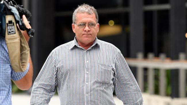 Michael Laine leaves the Coroner's Court in Brisbane on Tuesday after giving evidence at the inquest into the death of Annette Mason. Picture: AAP