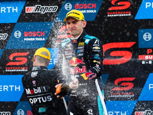 Broc Feeney celebrates his win. Picture: Getty Images