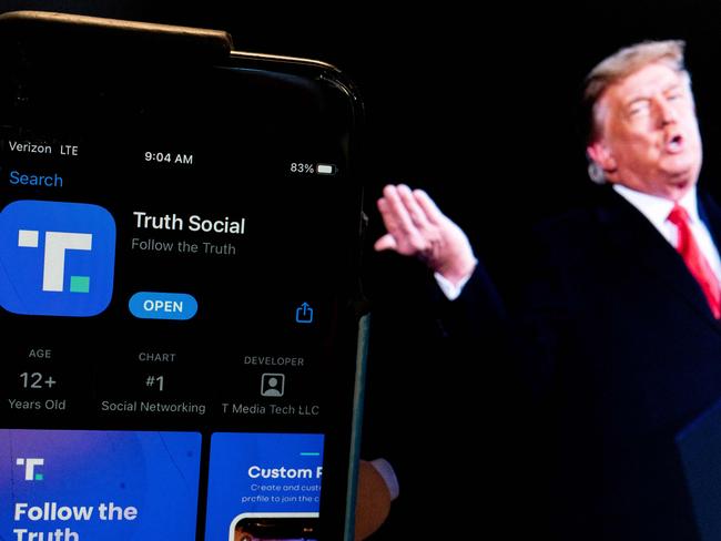 Donald Trump has expressed his displeasure with the FBI raid on his home on his social media platform Truth Social. Picture: AFP