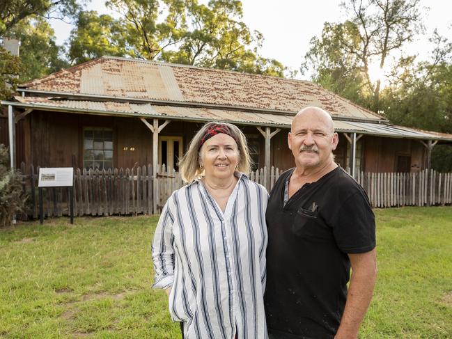 Margaret Nowlan-Jones and her husband John Jones outside the old post office. Picture: Kim Storey